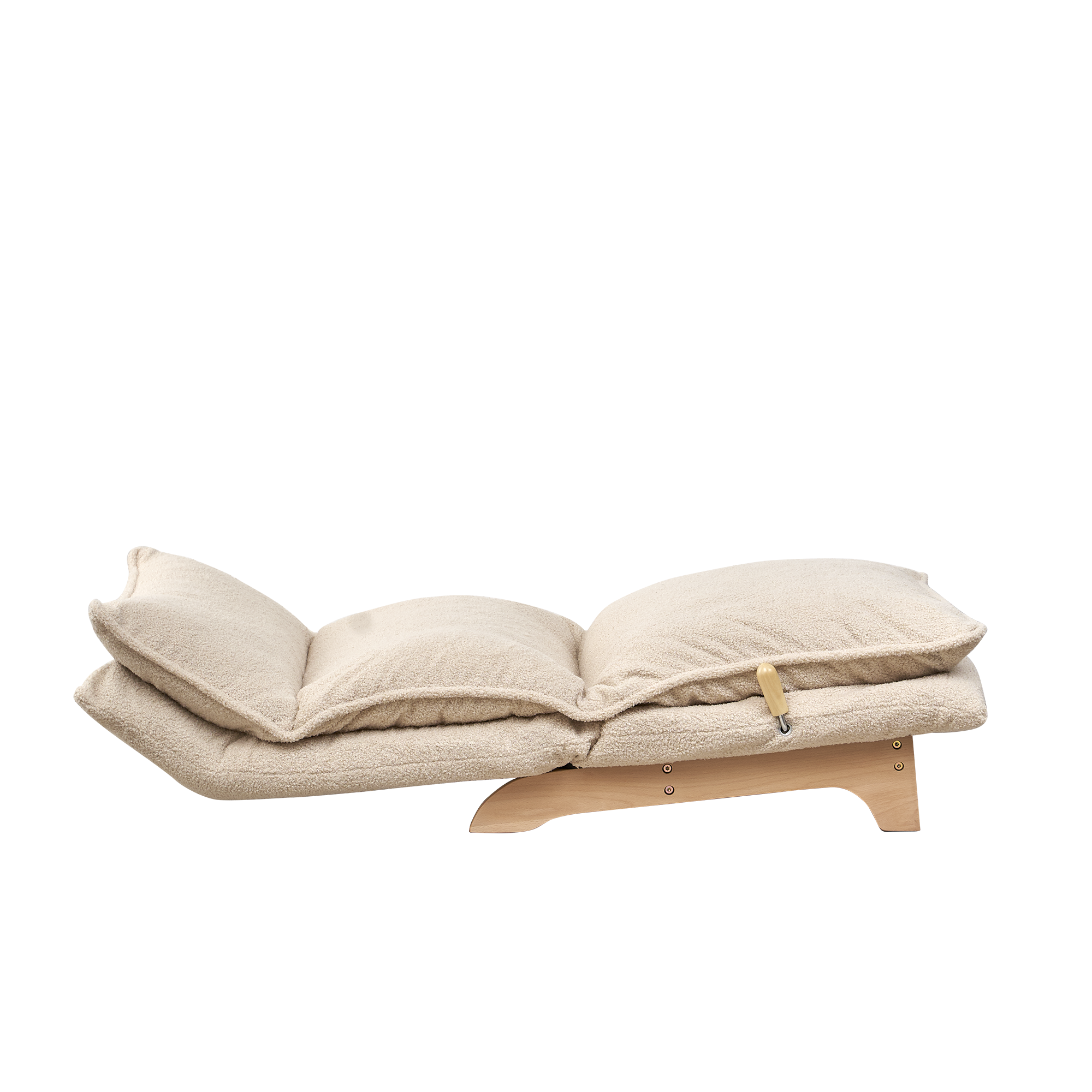 Foldable Metal Frame - Beige Reclining Single Sofa Chair for Bedroom or Balcony - Lazy Leisure Lounge Chair - Grand Goldman Shop