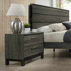 Ioana Antique Grey Wood 6-piece King Size Bedroom Set, Dresser, Mirror, 2 Night Stands , Chest - Grand Goldman Shop