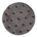Modern Velvet Ottoman Footstool with Plush Cushioning in Grey - Grand Goldman Shop