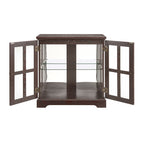 LED Curio Display Cabinet,Antique Display Cabinet with Adjustable Shelves,Retro Design Quality Showcase with Lattice Doors Elegant Bookcase and Storage Cabinet for Home Decor and Organization CHE - Grand Goldman Shop