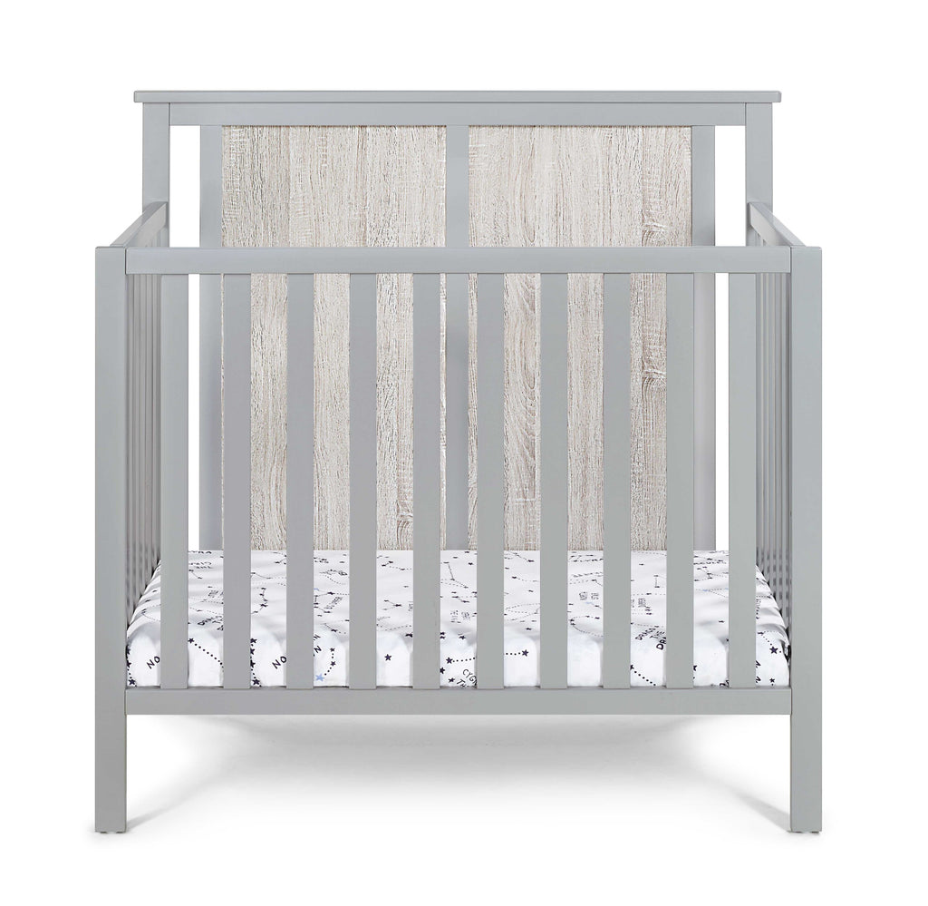 Connelly Mini Crib With Mattress Pad Gray/Rockport Gray | Premium Home Decor - Grand Goldman