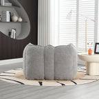 Soft Chenille Bean Bag Chair with High Resilient Foam for Living Room and Bedroom, Comfortable Square Lazy Sofa with Footstool for Adults - Grand Goldman Shop