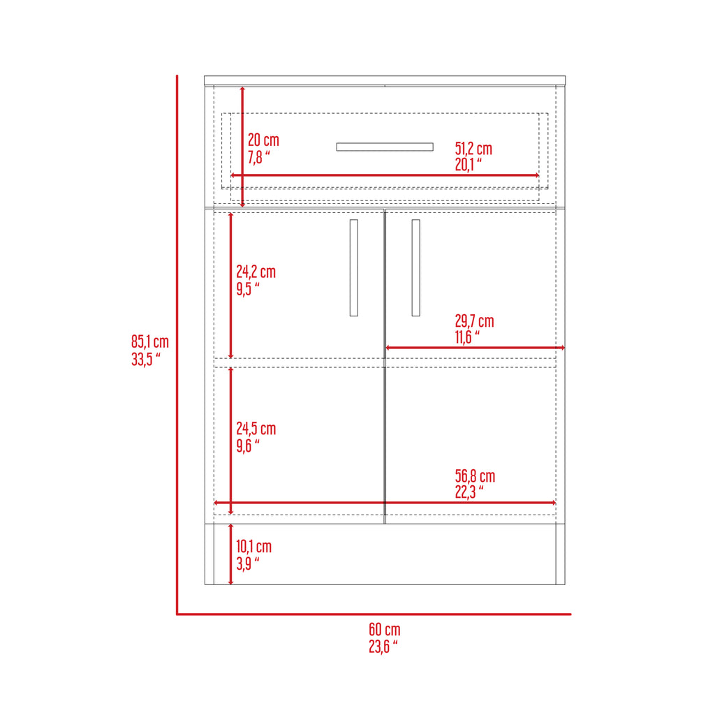 Mayorca Multistorage Pantry Cabinet, One Drawer, Two Interior Shelves -White / Light Oak - Grand Goldman