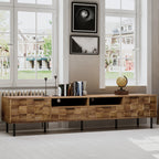 Mid Century TV Stand with 2 Drawers, Media Console Table for TVs up to 85'', Natural Finish Storage Cabinet with Cable Management, 78.7'' x 15.7'' x 17.7'' - Grand Goldman Shop