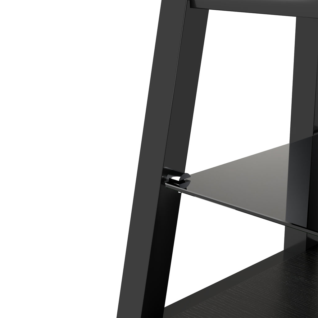 Wooden Storage TV Stand Black Tempered Glass Height Adjustable Universal Swivel Entertainment Center With Mount TV Stand,black - Grand Goldman Shop