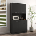 70.87' Tall Wardrobe& Kitchen Cabinet, with 6-Doors, 1-Open Shelves and 1-Drawer for bedroom,Black - Grand Goldman Shop