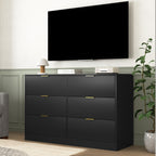 Simply Modern 6-Drawer Dresser, Chest of Drawers for Bedroom, Living Room, Hallway, and Entryway - Large Storage Cabinet Black - Grand Goldman Shop
