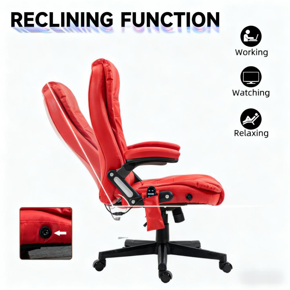Heated Reclining Computer Chair with 6 Vibration Points,Massage Office Chair,Armrest and Remote | Premium Home Decor - Grand 