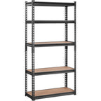 Storage Shelving Unit, 5-Tier Adjustable, 2000 lbs Capacity, Heavy Duty Garage Shelves Metal Organizer Utility Rack, Black, 30' L x 12' W x 60' H for Kitchen Pantry Basement Bathroom Laundry - Grand Goldman Shop