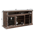 Modern TV Stand for up to 65 Inch TVs, Entertainment Center Farmhouse TV Cabinet Media Console Table with Glass Doors for Living Room, Brown 60'W*15.75'D*29'H - Grand Goldman Shop