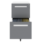 Stylish 2-Drawer Mobile File Cabinet with Lock, All-Steel Metal Storage Cabinet on 360° Wheels, White Finish, Holds A4/Letter