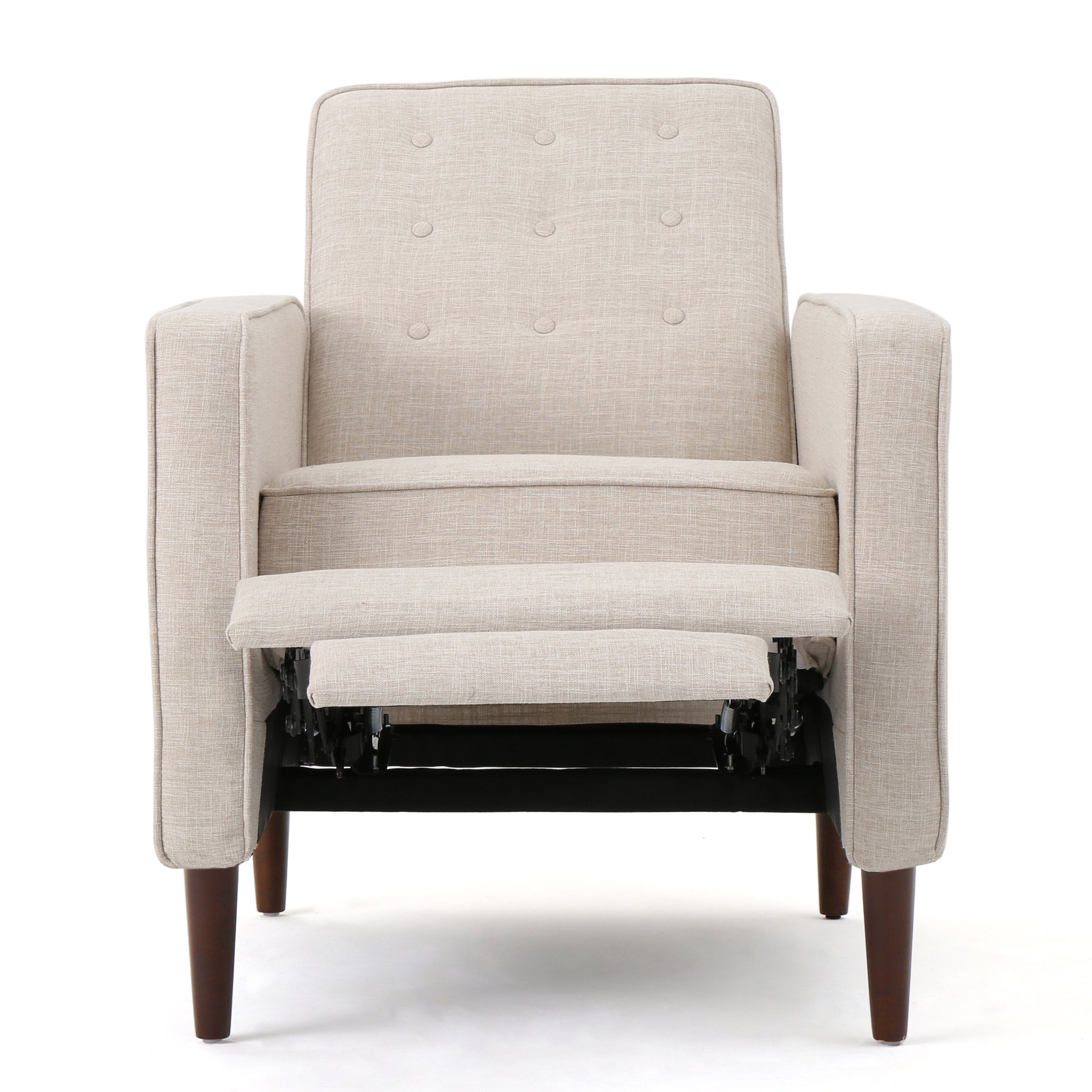 Macedonia Mid-Century Modern Button Tufted Fabric Recliner - Grand Goldman Shop
