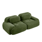 82'' loveseat sofa in luxuryCorduroy Fabric modular for free combo separation curved armrests ,anti-slip design high-resilience sponge fits living rooms bedrooms Audiovisual Room,Olive green - Grand Goldman Shop