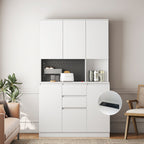 74' Kitchen Pantry Cabinet with Charging Station,Freestanding Buffet Cupboards Sideboard with Drawer,Modern Pantry Cabinet with Microwave Stand for Kitchen,Living Room,Dinning Room - Grand Goldman Shop