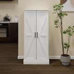 50' LED Kitchen Pantry Cabinet,Freestanding Buffet Cupboards Sideboard with 2 Doors with Racks and 2 Adjustable Shelves for Kitchen, Living Room and Dinning Room-White - Grand Goldman Shop