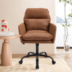 Brown PU Leather Office Chair with Adjustable Height, Suitable for Home and Office Use | Premium Home Decor - Grand Goldman