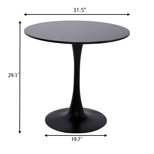 Modern Round Dining Table, ∅31.5'' Kitchen Dining Room Furniture, Coffee Table, Leisure Table, Living Room Table, Dining Table, Kitchen Table, Oval Dining Table (BLACK) - Grand Goldman Shop