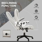 HOMCOM High Back Vibration Massage Office Chair with 6 Vibration Points, Heated Reclining PU Leather Computer Chair with Armr