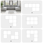 Modular Sectional Sofa, Convertible Sofa Seat With Storage, Sleeper Sectional Sofa Set, Fabric Flexible Modular Combinations for Living Room - Grand Goldman Shop