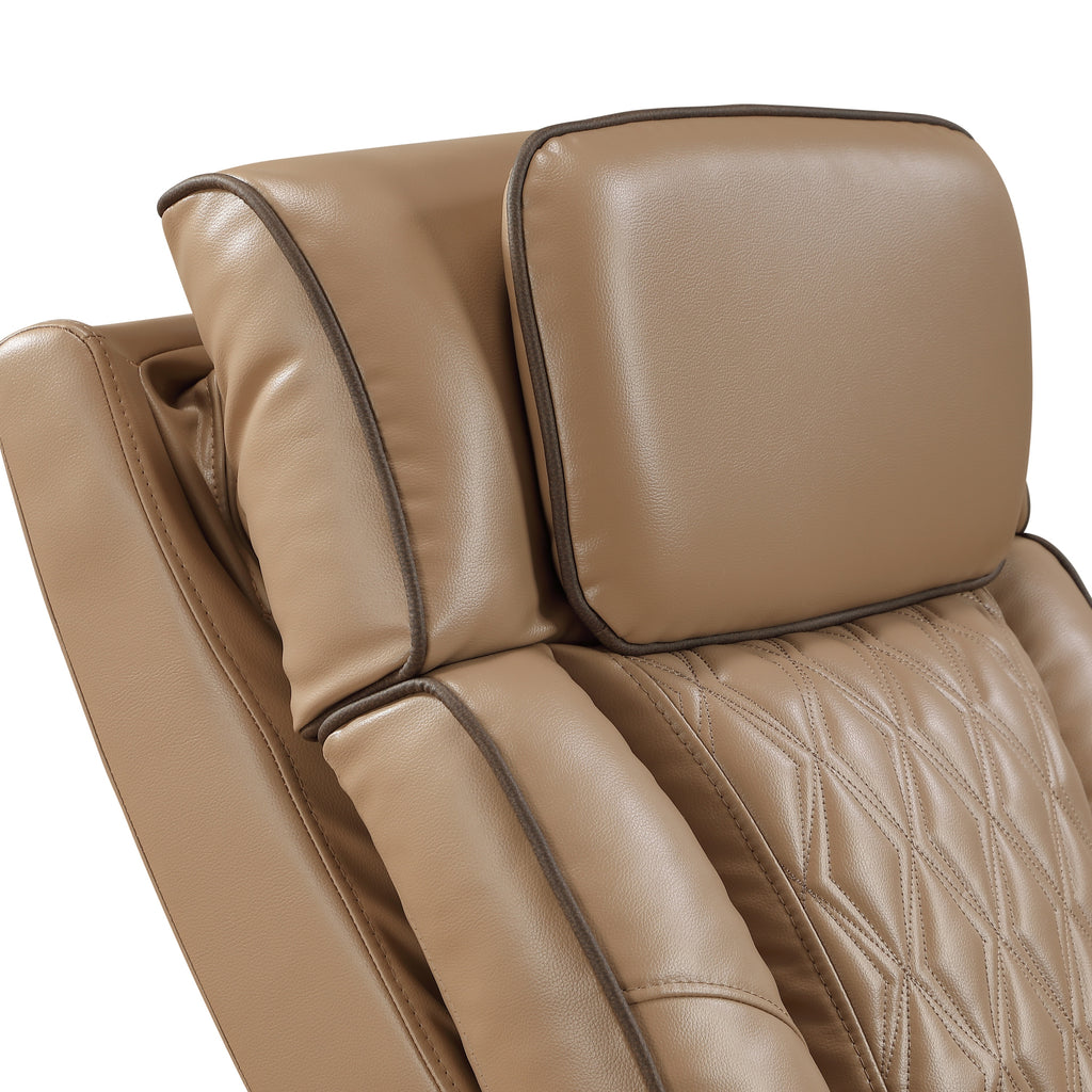Fortuner Power Reclining 2Pc Living Room Set in Caramel Faux Leather with LED Lights, Massage Function, Bluetooth Speakers and Wireless Charging - Grand Goldman Shop