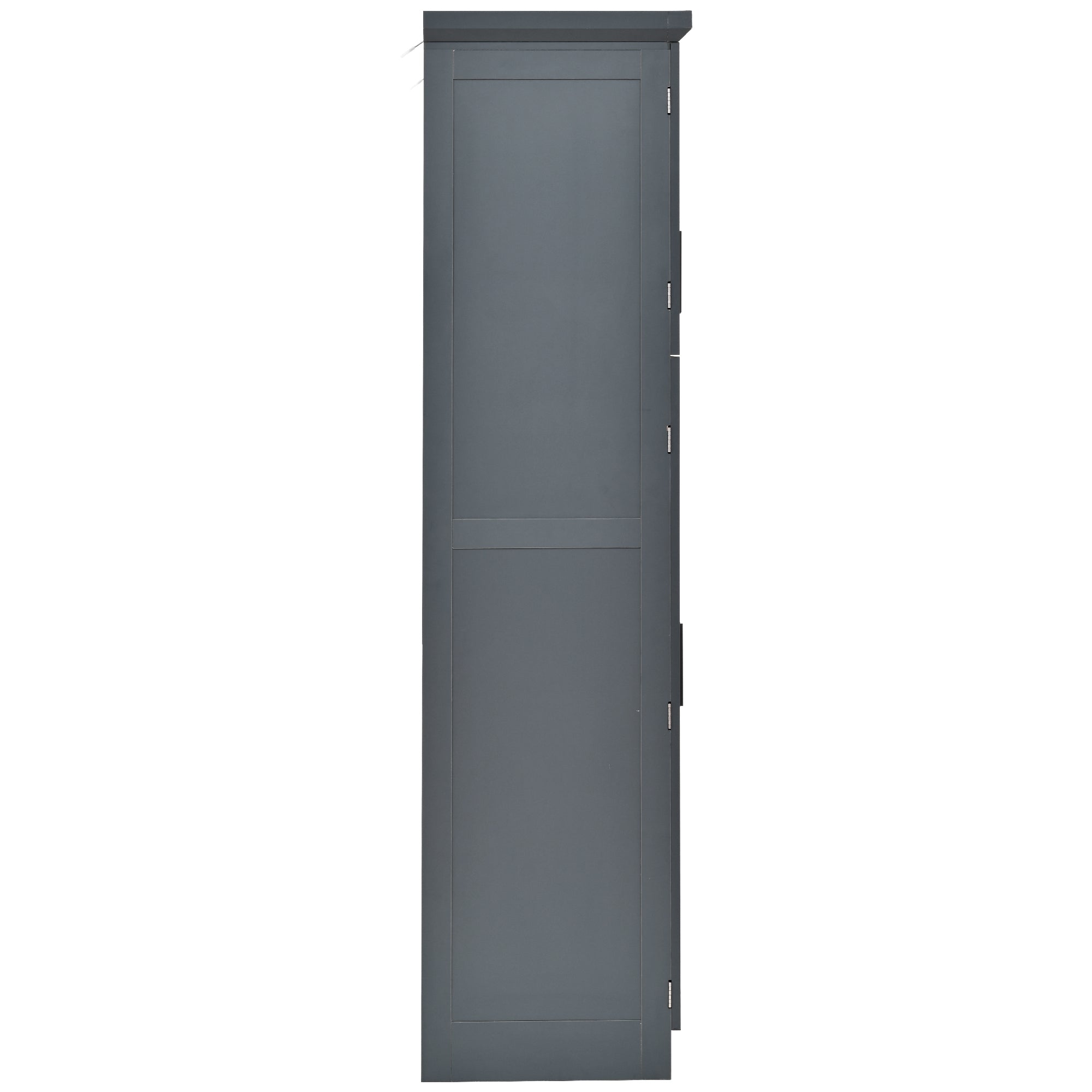 [Assembly Video Provided] TOPMAX 35.5x17.6x70.9inch Freestanding Kitchen Pantry Cabinet, Tall Storage Cabinet with 4 Doors, 2 Door Shelves, 8 Pull-out Trays and Adjustable Shelf for Dining Room, Gray - Grand Goldman Shop