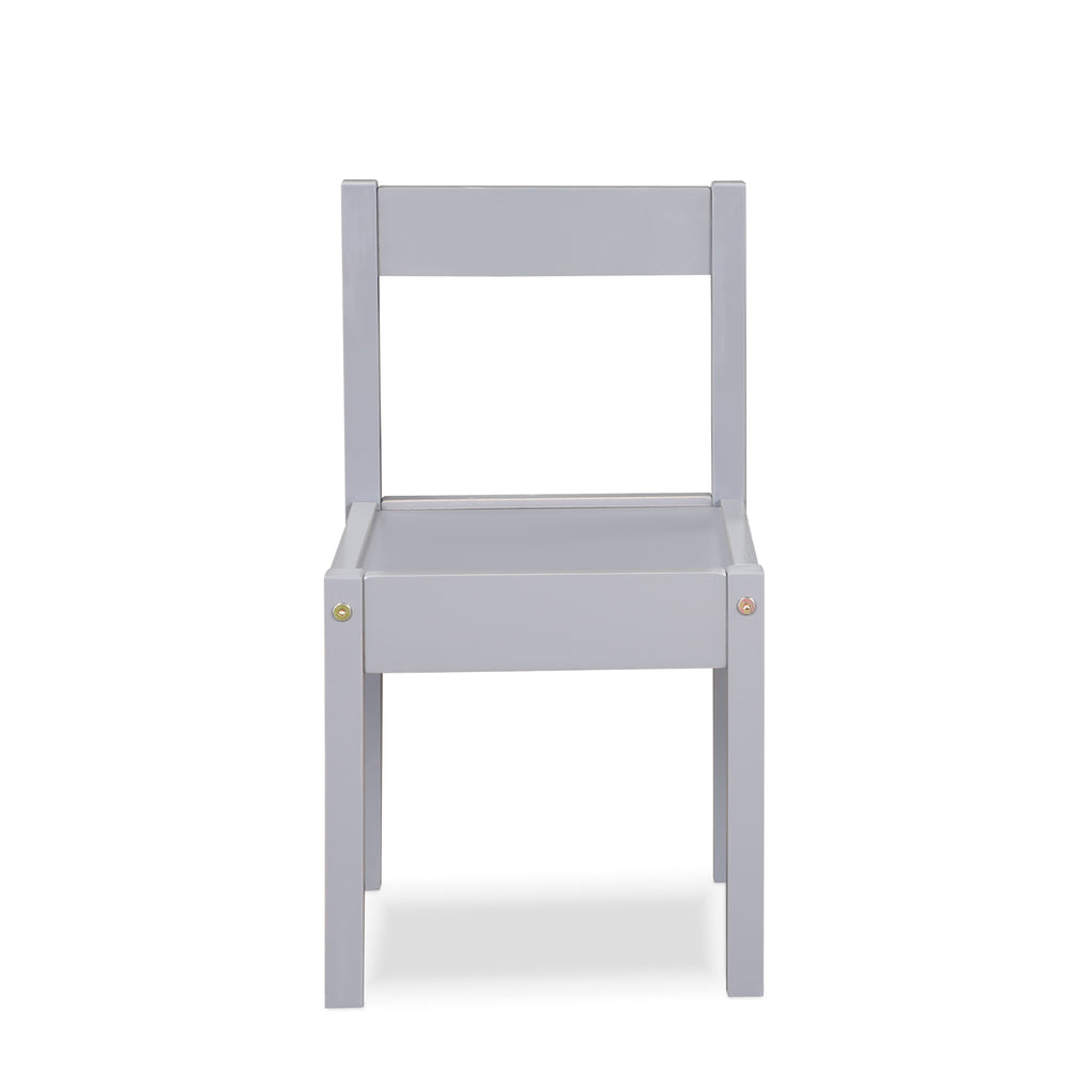 Della 3-Piece Solid Wood Kids Table & Two Chair Set, Gray | Premium Home Decor - Grand Goldman