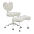 Meditation Chair Plus, Teddy Fleece Double-Layer Padding Cross Legged Rolling Chair for ADHD, Criss Cross Desk Chair with Lum