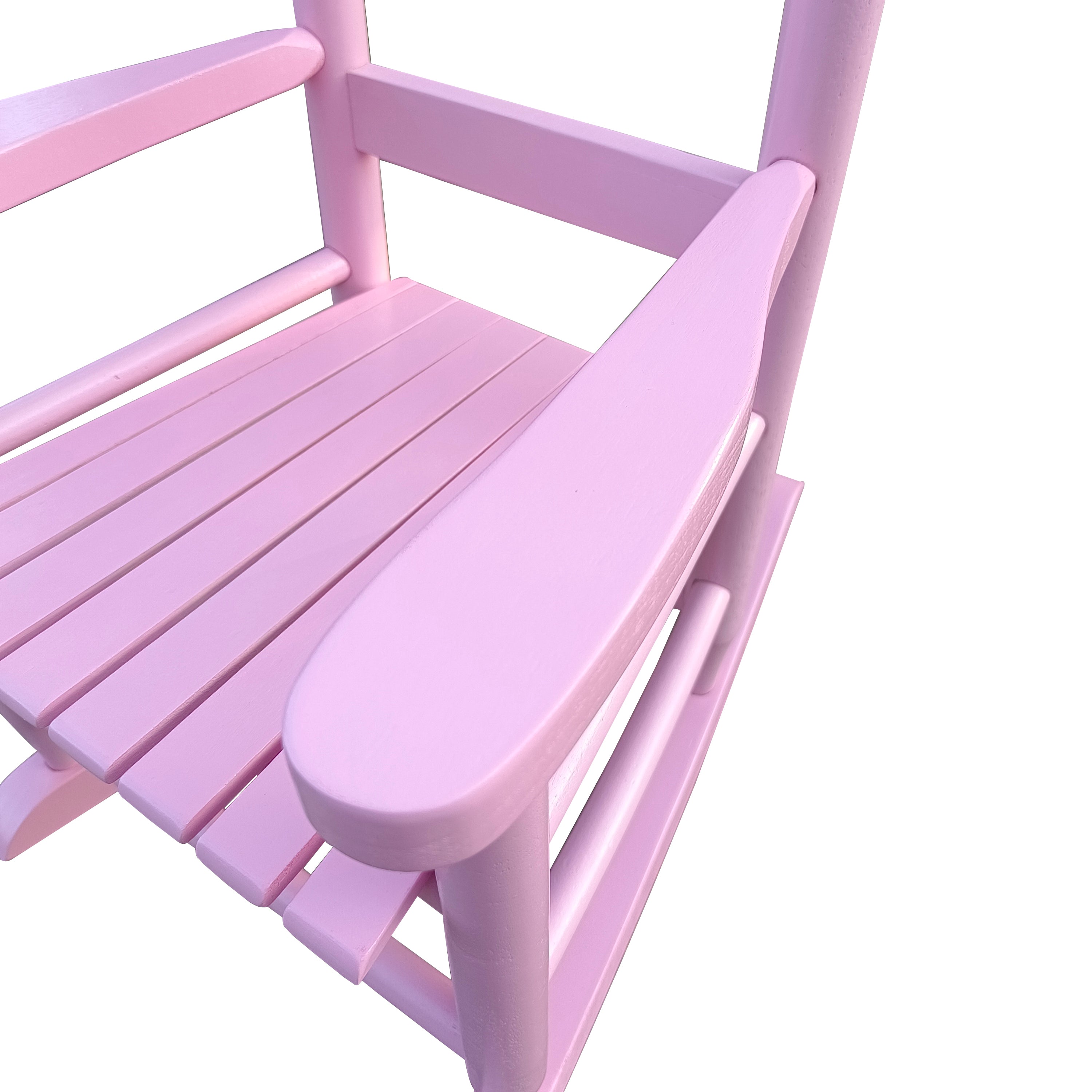 Children's Rocking Chair Light Pink Solid Wood Durable Indoor Outdoor - Grand Goldman