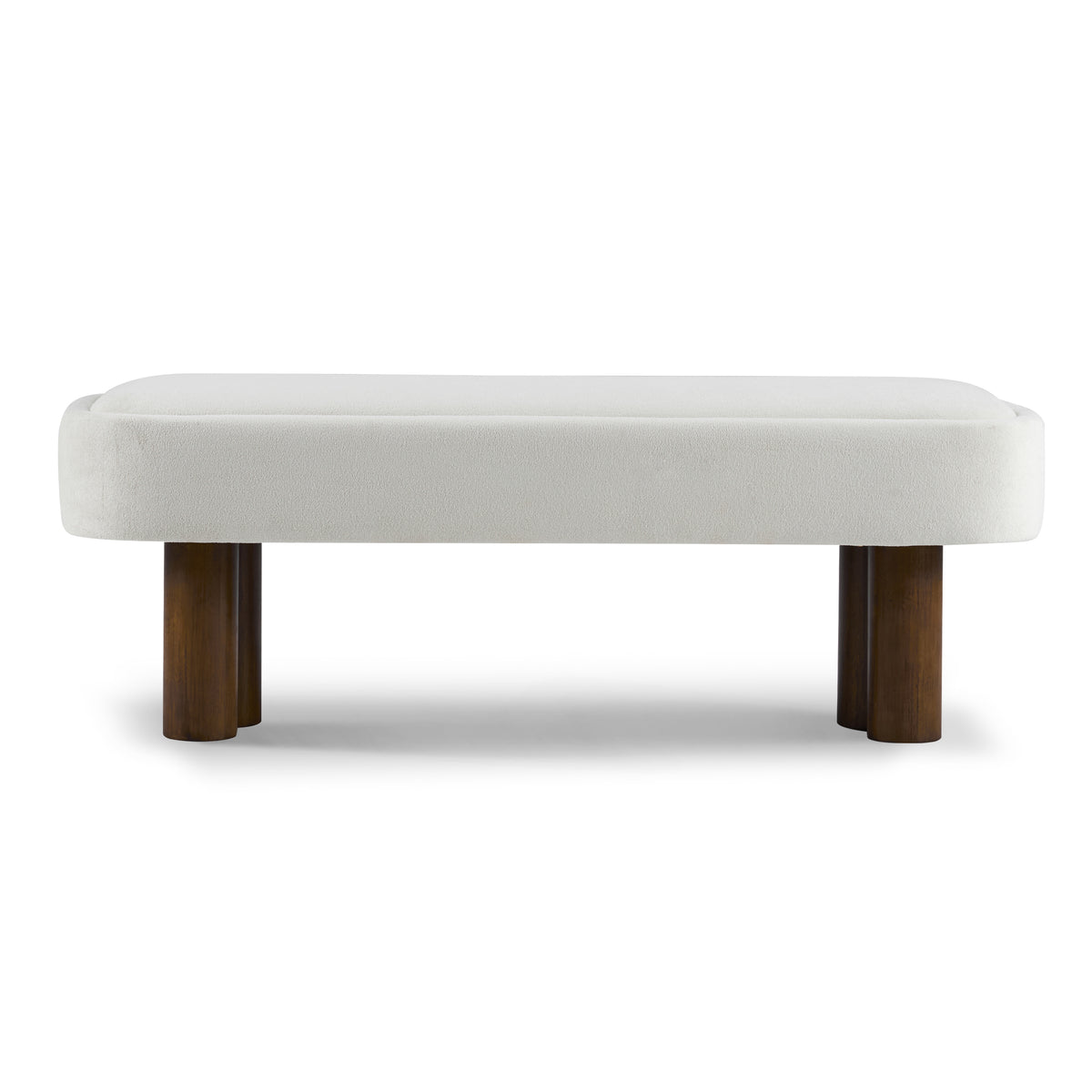 Indoor Beige Fabric Dining Bench with Walnut Color Legs, 51.57'L Upholstered Seating for Kitchen, Dining Room and Living Space,250lbs Capacity - Grand Goldman Shop