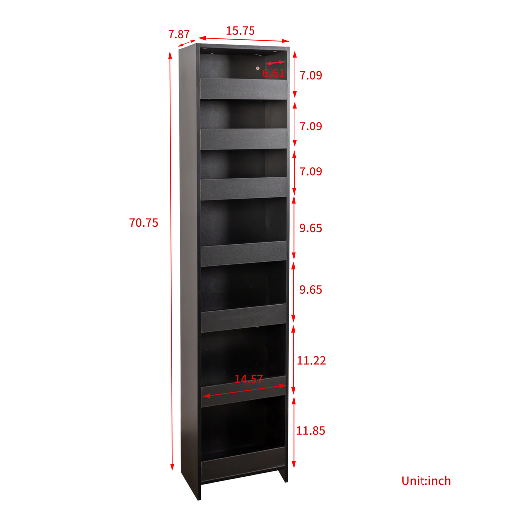7 Tier multi-functional pull-out multi-tier storage Single-sided open shelf for Kitchen, Living Room & Narrow Spaces - Grand Goldman Shop