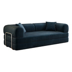 78.8' Compression Sofa,Convertible Floor Sofa Bed-with Pillow Back Support Armrest,Comfy Futon Couch Sleeper Bed,Loveseats Boneless Modular Sectional Sofa,Corduroy fabric,for Living Room,Bedroom,Blue - Grand Goldman Shop