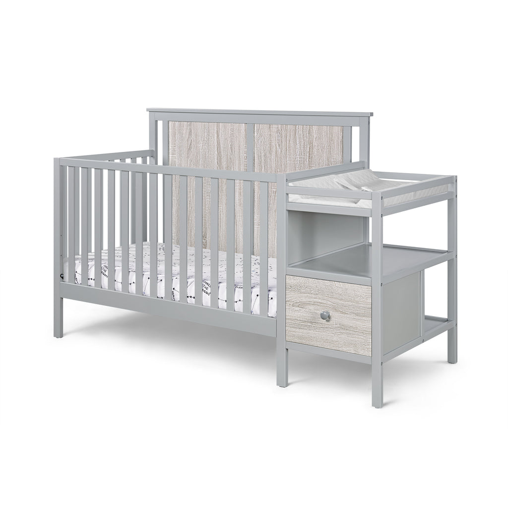 Connelly 4-in-1 Crib and Changer Combo Gray/Rockport Gray - Grand Goldman