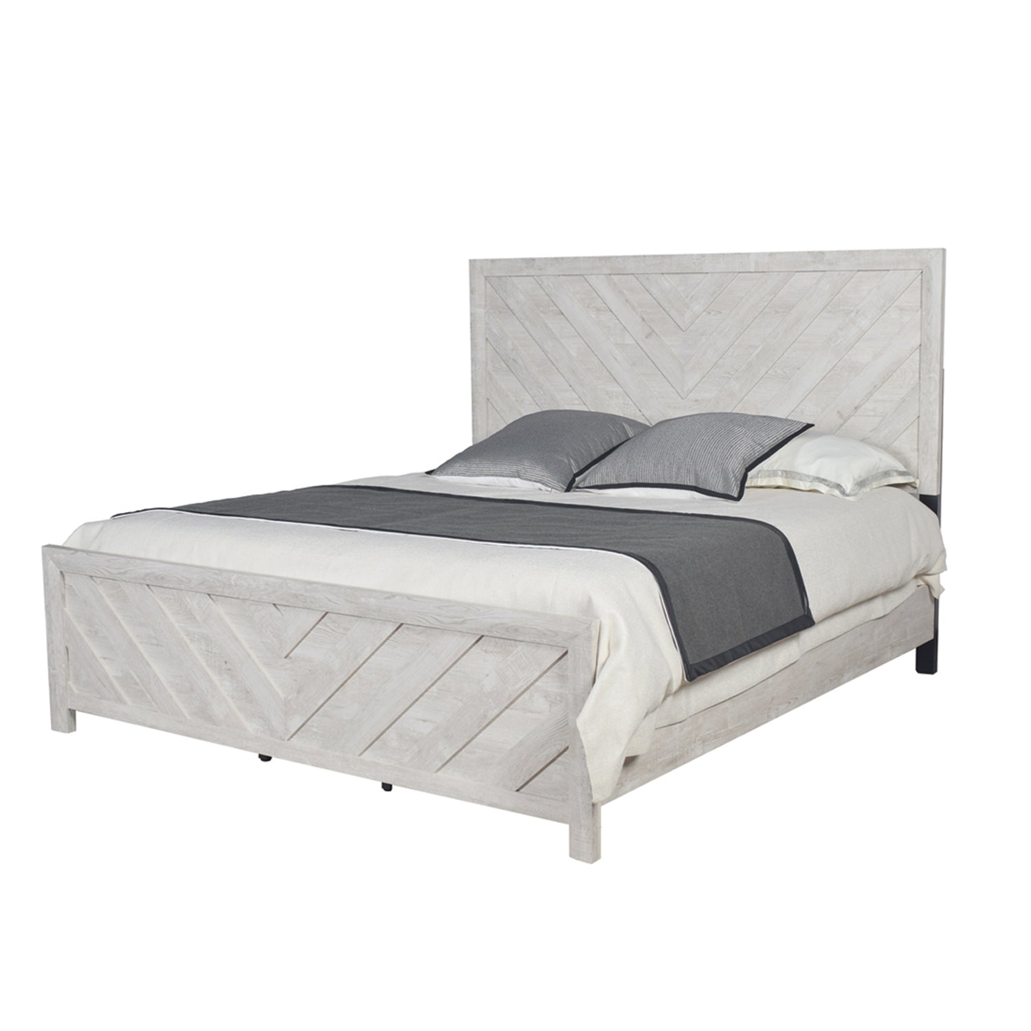 DENVER Modern Queen 4-Piece Bedroom Set with Bed, Dresser, Mirror and Nightstand, Natural Finish, Contemporary Storage Furniture Set - Grand Goldman Shop