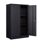 Black Metal Storage Cabinet with Locking Doors and Adjustable Shelf, Folding Filing Locker for Home Office, School, Garage, S