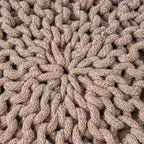 Moro Knitted Cotton Round Pouf with Pumpkin Shape in Brown, 20 x 20 inches - Grand Goldman Shop