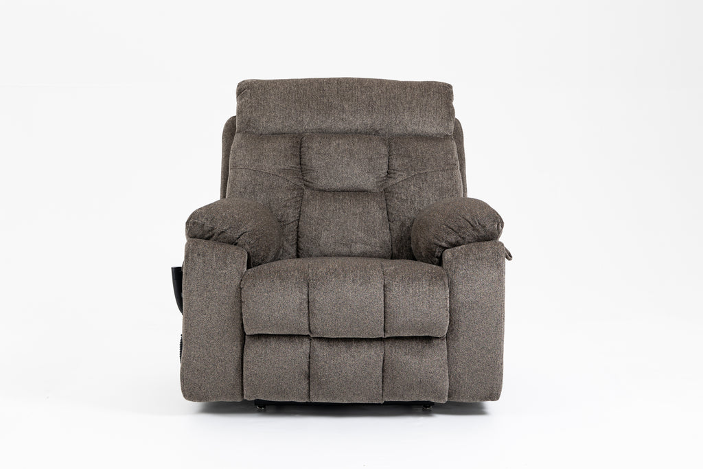 Old age electric lift chair, flat high density foam electric sofa, with heating and massage functions, can tilt to 180 degrees, 2 pocket cup holders, 2 remote controls, dual OKIN motors - Grand Goldman Shop