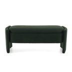 Elegant Long-shaped Storage Ottoman Bench, Boucle Material, Dark Green, Simple and Grand Design - Grand Goldman Shop