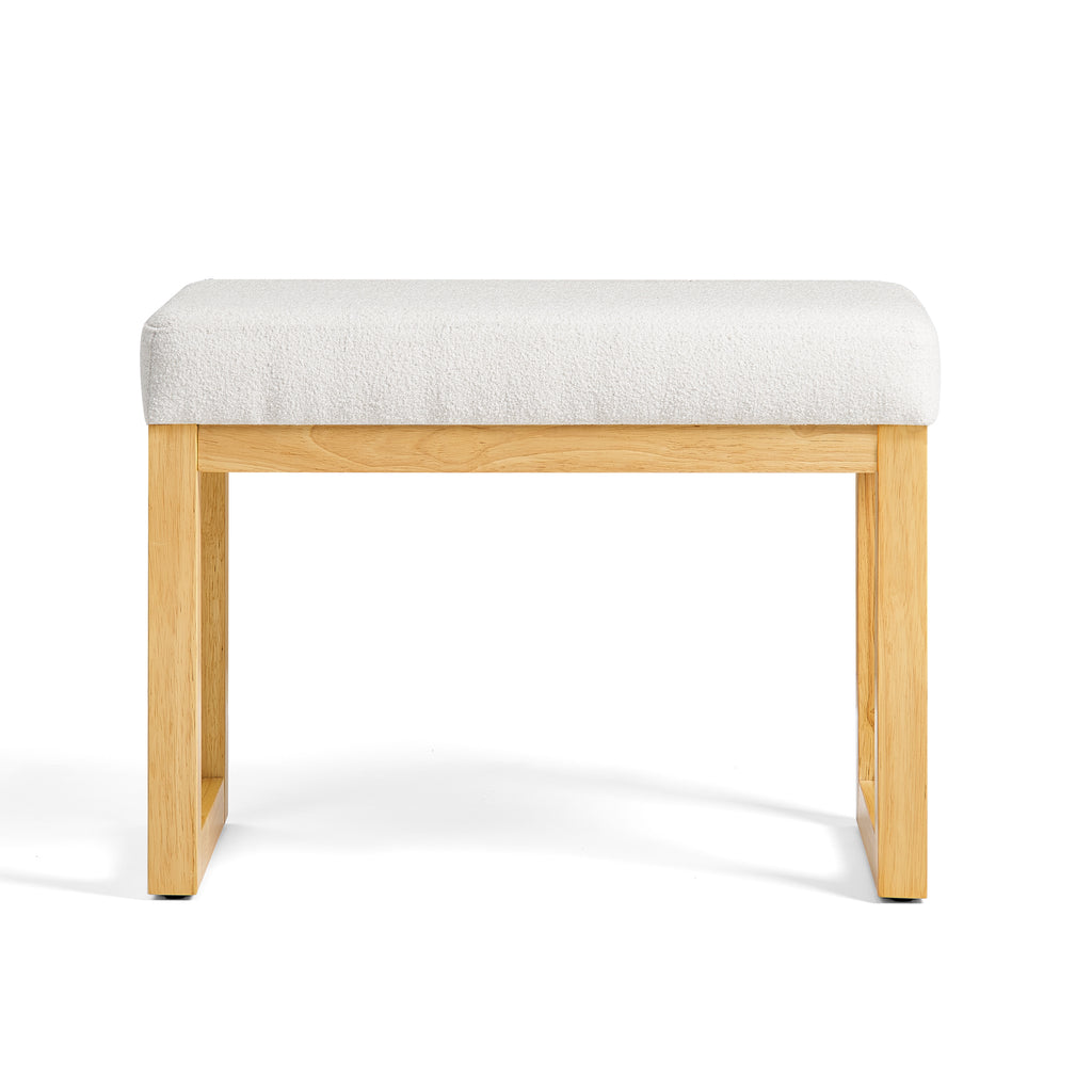 Shoe-changing bench, a shoe-changing bench with a wooden frame and a soft cushioned seat, can be placed freely and is suitable for small spaces without taking up much space - Beige - Grand Goldman Shop