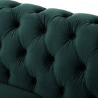 VIVALUX Chesterfield Velvet Loveseat Sofa 2-Person Rolled Arm Upholstered Couch Forest Green 59.44' - Grand Goldman Shop