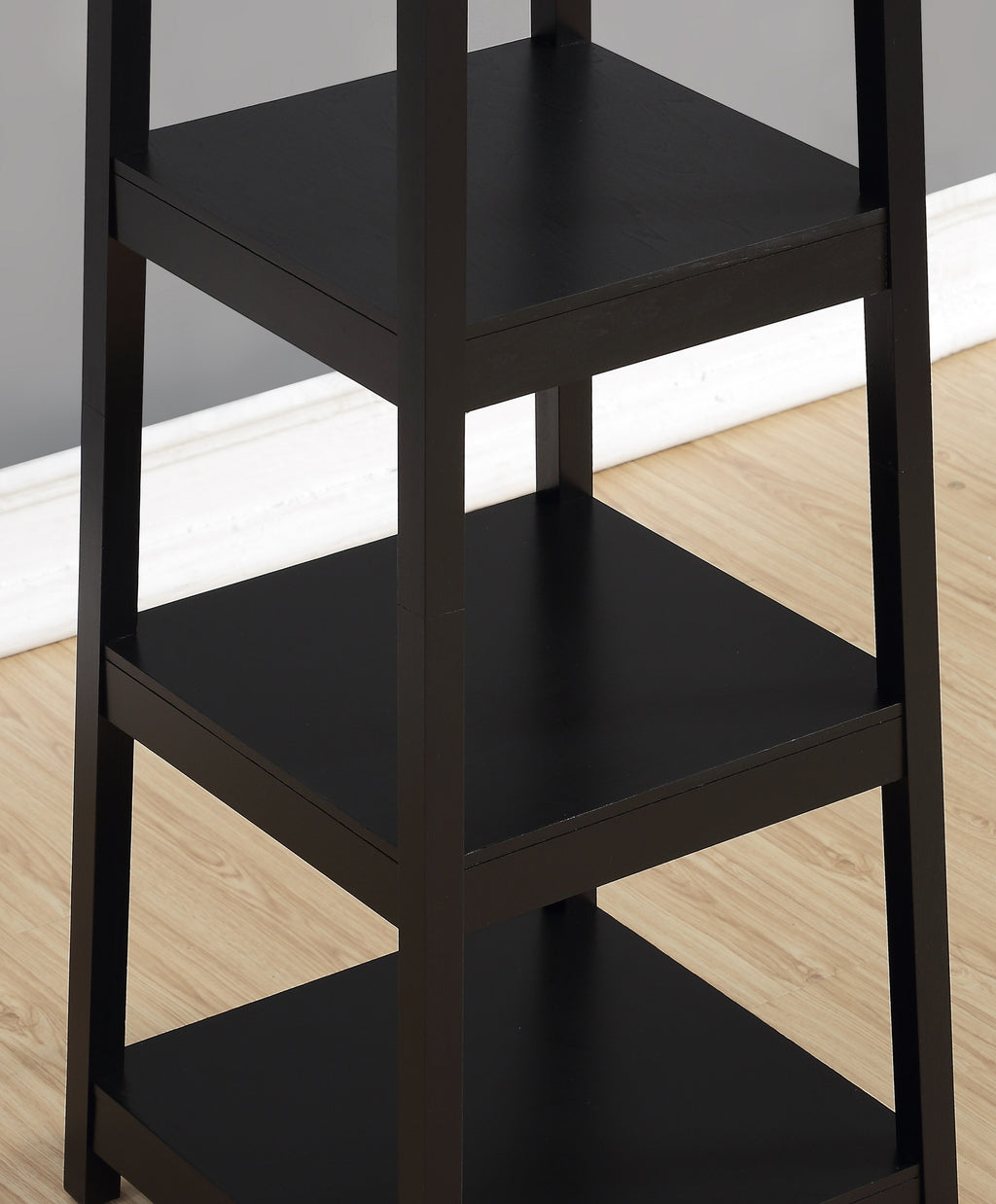 Vassen Coat Rack w/ 3-Tier Storage Shelves in Black Finish - Grand Goldman Shop
