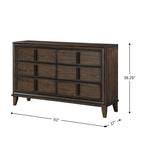 Aetheria Contemporary Wood 6-Drawer Dresser in Dark Brown - Grand Goldman Shop