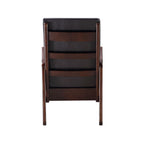 Raina Dark Brown Synthetic Leather & Espresso Finish Rocking Chair with Foam Cushioning, 220lb Capacity - Grand Goldman Shop