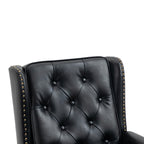 Modern Accent Armchair with Sturdy Wood Legs in Black PU Leather for Living Room or Bedroom - Grand Goldman Shop
