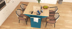 K&K 55.7'' Large Kitchen Island with 2 Drop Leaf,, Rolling Kitchen Cart on 5 Wheels with Power Outlet, Folding Storage Dining Table with Spice & Towel Rack , 3 Drawers, for Kitchen, Dining Room,Green - Grand Goldman Shop