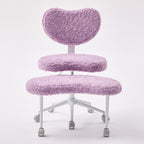 Artificial rabbit hair Meditation Chair Plus, Cross Legged Chair with Wheels, ADHD Chair, Criss Cross Desk Chair with Lumbar 