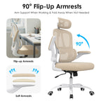 Ergonomic Office Chair, Desk Chair with Headrest and Lumbar Support, High Back Swivel Home Office Chair with Headrest for Hom
