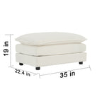 Chenille Fabric Ottomans Footrest to Combine with 2 Seater Sofa, 3 Seater Sofa and 4 Seater Sofa, White Chenille - Grand Goldman Shop