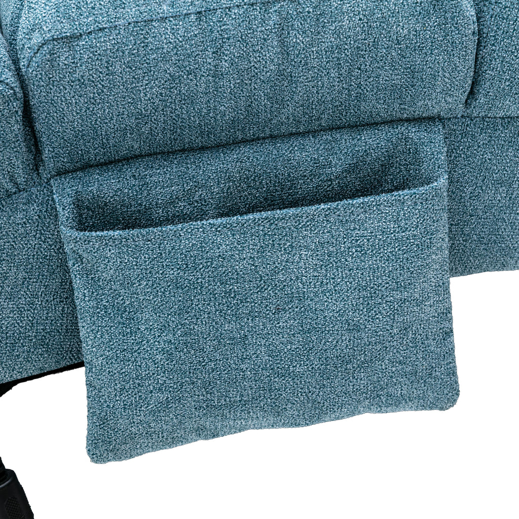 Ergonomic Linen Massage Chaise Lounge with Remote Control, 5 Modes, Blue, 21.65 x 58.27 x 34.25 inches - Grand Goldman Shop