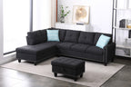 Alger 98' Wide Left Hand Facing Sofa & Chaise with Ottoman - Grand Goldman Shop