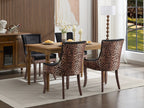 A&A Furniture,Ultra Side Dining Chair, Thickened fabric chairs with neutrally toned solid wood legs, Bronze nail head, Set of 2,Leopard Print - Grand Goldman Shop